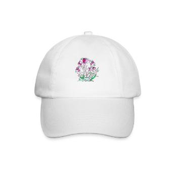 Blumen - Baseballkappe - Weiß/Weiß - Vorne