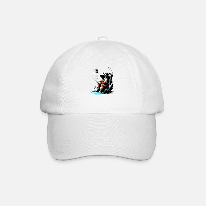 Astronaut angelt - Baseballkappe - Weiß/Weiß