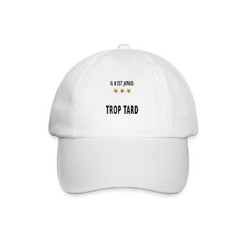 Il n'est jamais trop tard - Casquette classique - blanc/blanc - Devant