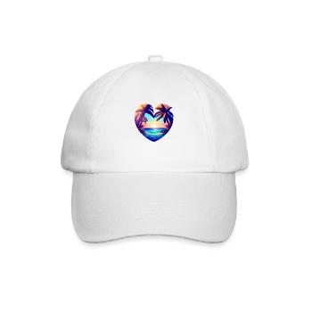 Summer Vacation Palm Island Sun Palm Beach - Baseball Cap - white/white - Front