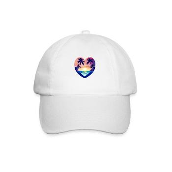 Summer vacation Palm Island Sun Palm Beach - Baseball Cap - white/white - Front
