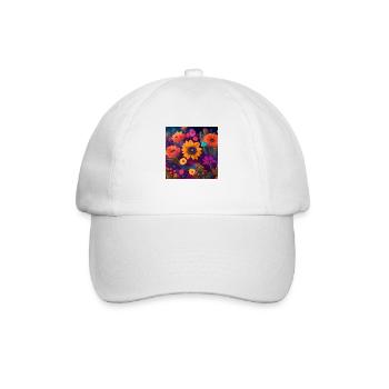 Amazing group of magic flowers - Baseball Cap - white/white - Front
