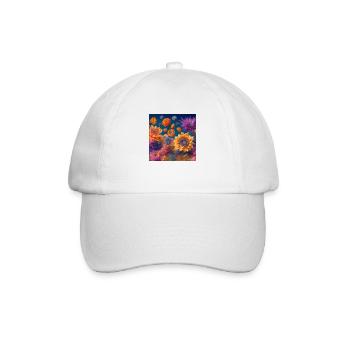 Amazing group of magic flowers - Baseball Cap - white/white - Front