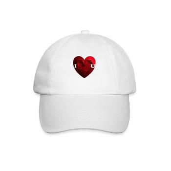 Love You, say lovers in short form - Baseball Cap - white/white - Front