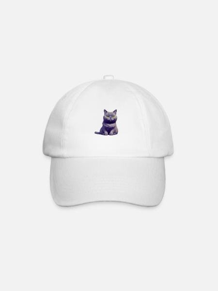 Cat British Shorthair Kitten Cat Cats - Baseball Cap - white/white