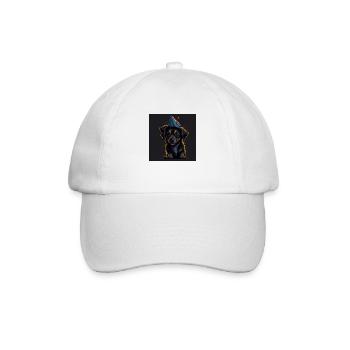 Chien avec chapeau d’anniversaire - Casquette classique - blanc/blanc - Devant