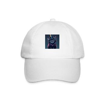 Chat avec chapeau d’anniversaire - Casquette classique - blanc/blanc - Devant