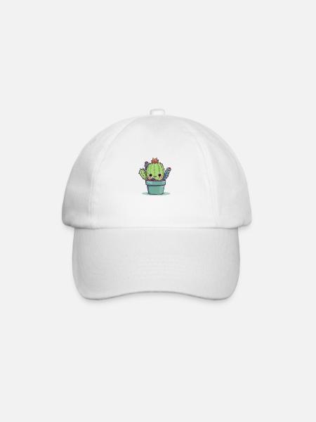 Cute baby cactus - Baseball Cap - white/white