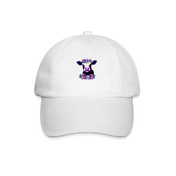 Cow flowers flower wreath willow - Baseball Cap - white/white - Front