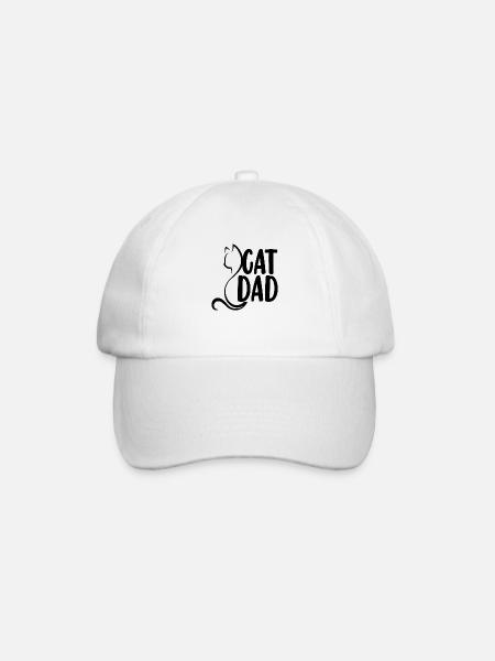 Cat Dad - Baseballkappe - Weiß/Weiß