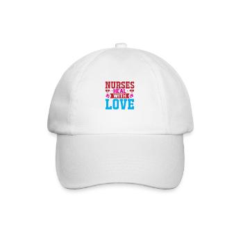 Nurses heal with love - Baseball Cap - white/white - Front