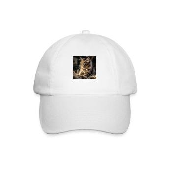 Main Coon bébé chat, joueur et ultra mignon - Casquette classique - blanc/blanc - Devant