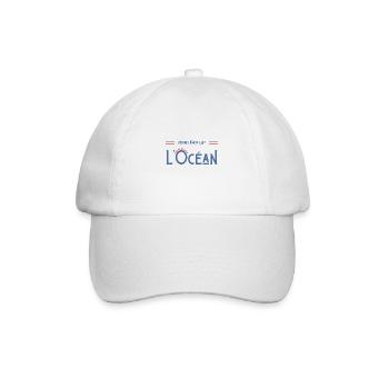 Mon cœur fait boum pour l’océan - Casquette classique - blanc/blanc - Devant