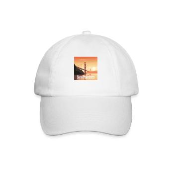 Golden Gate Bridge - San Francisco - Square - Baseball Cap - white/white - Front