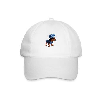 Teckel chien cuisine chiens restaurateur teckel chiot - Casquette classique - blanc/blanc - Devant