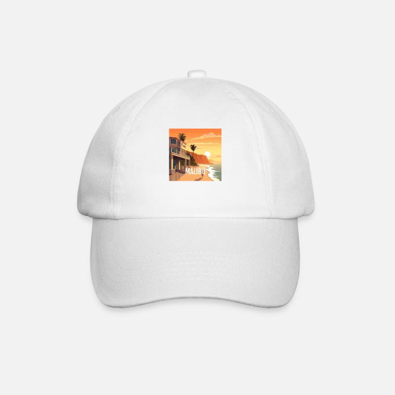 Malibu at sunset - Baseball Cap - white/white