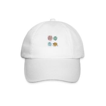 summer, garden, strawberries, flowers, tea, picnic - Baseballkappe - Weiß/Weiß - Vorne
