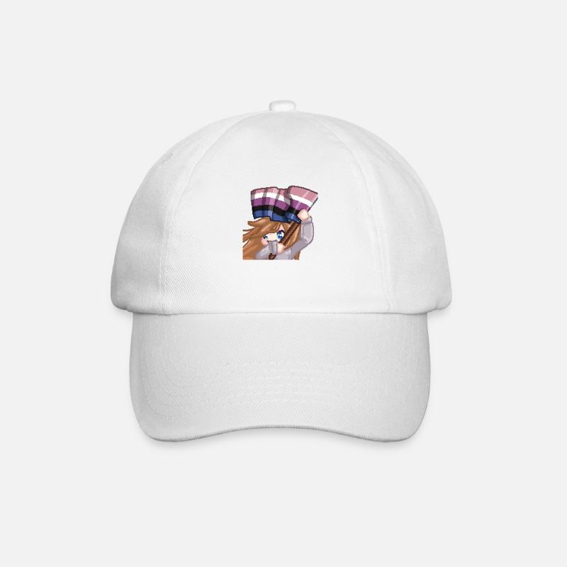 Pillowg1rl Emote mit Lesbianflagge - Baseballkappe - Weiß/Weiß