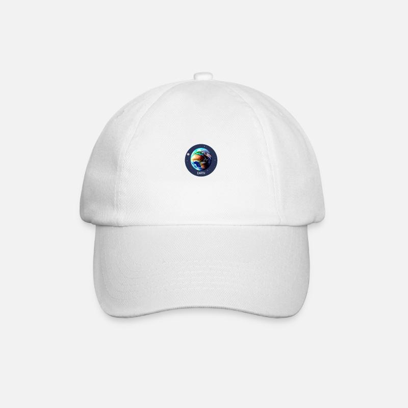 Planet Erde - Baseballkappe - Weiß/Weiß