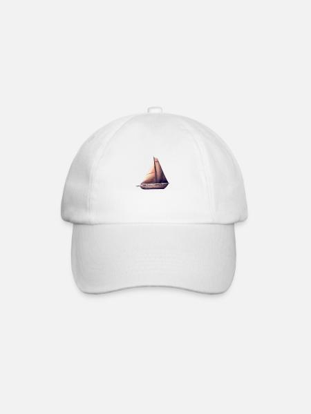 Segelschiff Segeln Segelboot Segelsport Segler - Baseballkappe - Weiß/Weiß