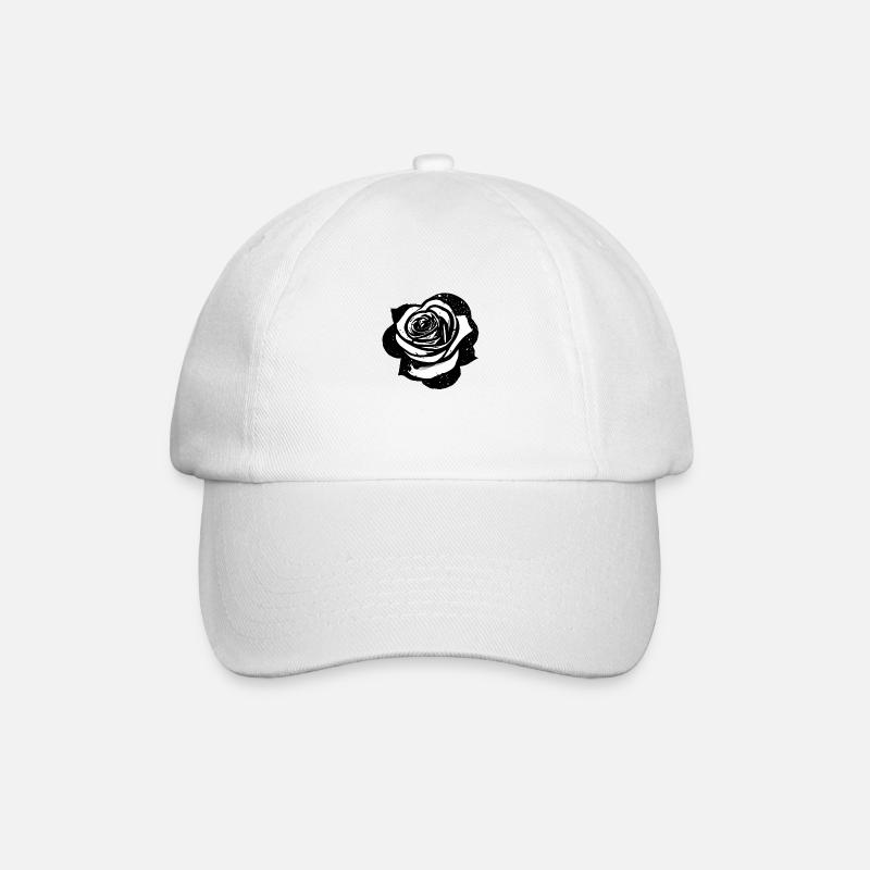 Rose - Baseballkappe - Weiß/Weiß
