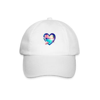 Summer Holiday Sun Palm Beach Palm Island - Baseball Cap - white/white - Front