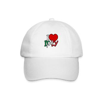 I Heart Italy: Share Your Love for Italy - Baseball Cap - white/white - Front