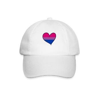 Bisexual pride heart - Baseballkappe - Weiß/Weiß - Vorne