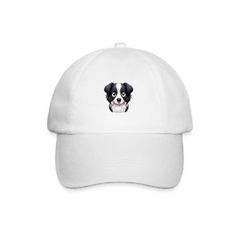 Liebevolles Border Collie Gaze Design - Baseballkappe - Weiß/Weiß - Vorne