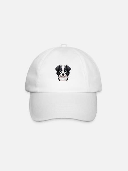 Liebevolles Border Collie Gaze Design - Baseballkappe - Weiß/Weiß