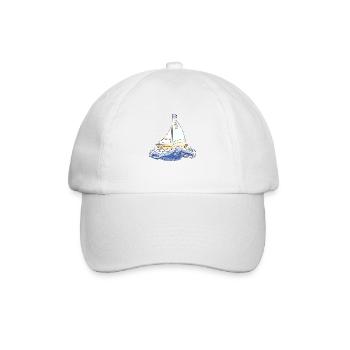 Segelboot - Baseballkappe - Weiß/Weiß - Vorne