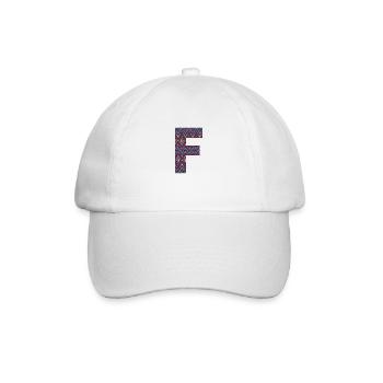 Monogramm Buchstabe F - geometrisches Muster - Baseballkappe - Weiß/Weiß - Vorne