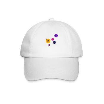 Schaltflächen mit Zeichen - Baseballkappe - Weiß/Weiß - Vorne