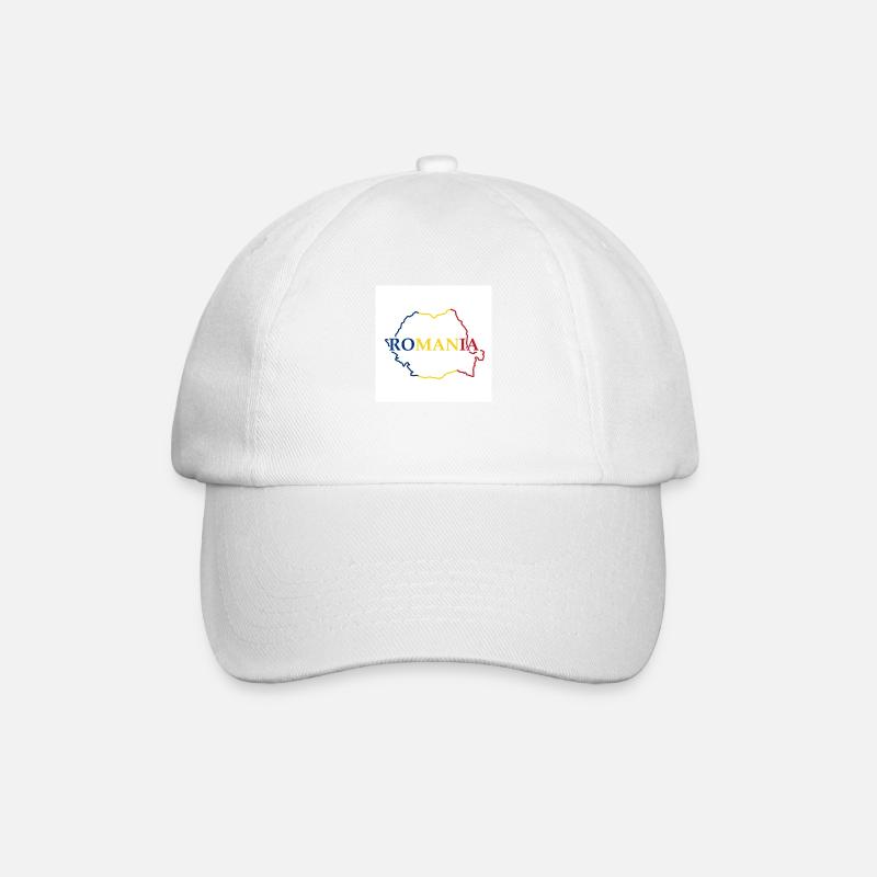 Landkarte von Rumänien - Baseballkappe - Weiß/Weiß