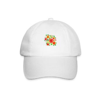 Bright Flowers Floral Bouquet Watercolor - Baseball Cap - white/white - Front