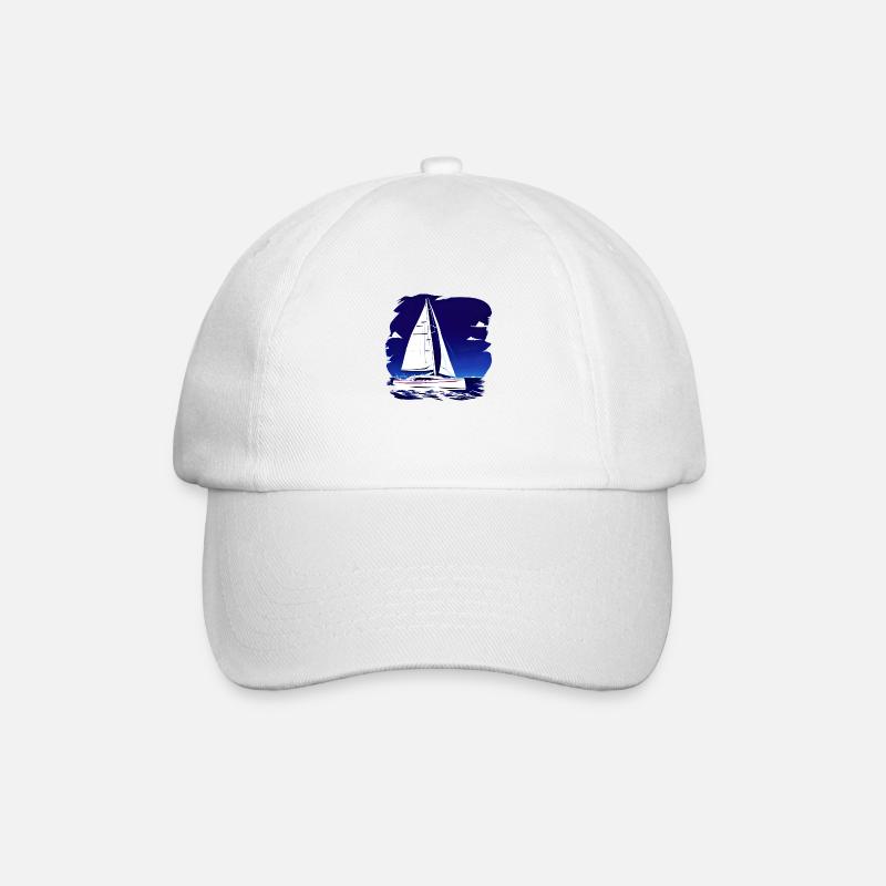 Sailor Sailing Ship Sailing Sailing Sailing Boat: - Baseball Cap - white/white