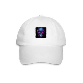 cool dead skull present sayings love gift idea - Baseballkappe - Weiß/Weiß - Vorne