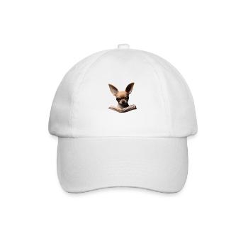 Chihuahua Chiens Livre Chien de lecture Chihuahua Chippy - Casquette classique - blanc/blanc - Devant