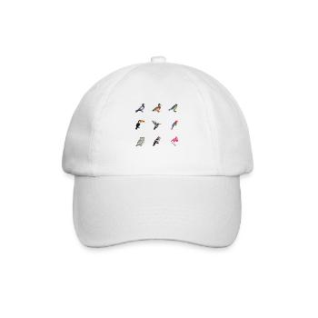 Vögel - Baseballkappe - Weiß/Weiß - Vorne