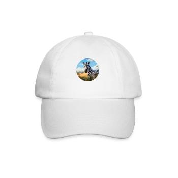 Zebra in Savannah - Baseball Cap - white/white - Front