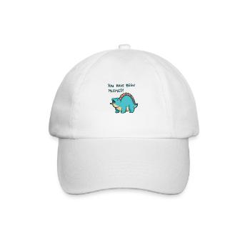 hugadino dino meme, cute dinosaur - Baseball Cap - white/white - Front