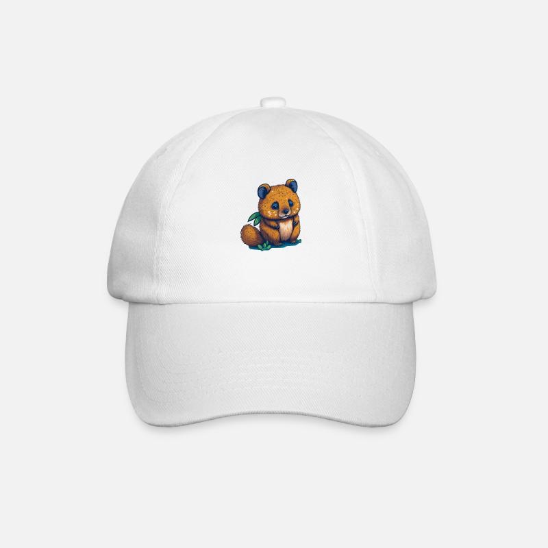 Niedliches Quokka - Baseballkappe - Weiß/Weiß