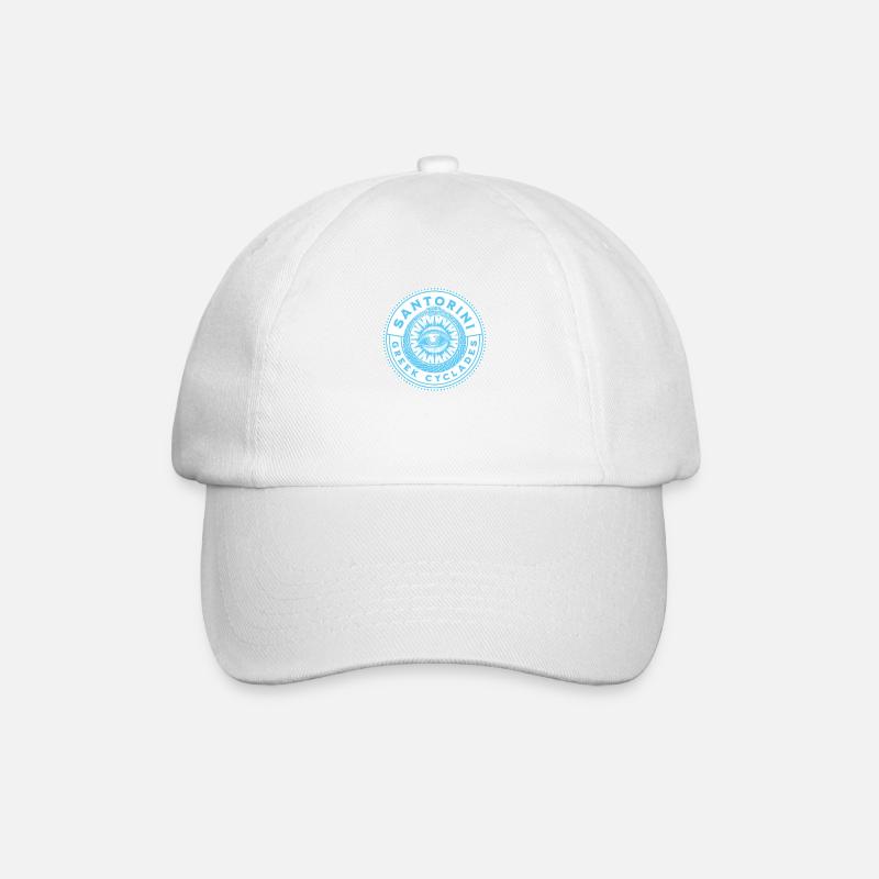 Greek Eye Santorini Souvenir - Baseball Cap - white/white
