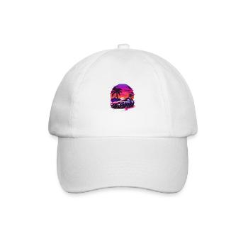 Synthwave Super Sport Car - Casquette classique - blanc/blanc - Devant
