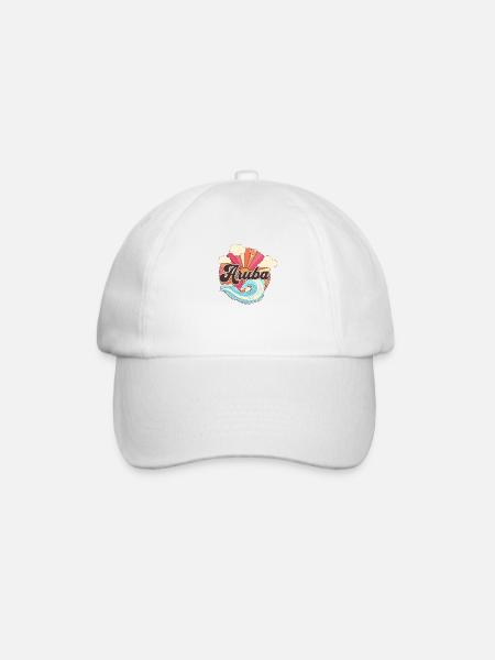 Aruba Karibik Insel Retro 80er Jahre - Baseballkappe - Weiß/Weiß