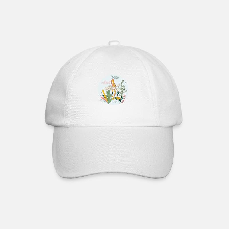 Meerestiere - Baseballkappe - Weiß/Weiß