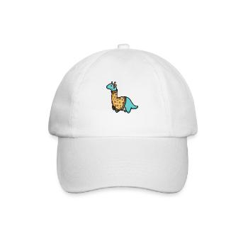 hugadino Giraffe Dino, süßer Dinosaurier - Baseballkappe - Weiß/Weiß - Vorne