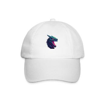 Dragonwave Ein Synthwave-Drachenabenteuer - Baseballkappe - Weiß/Weiß - Vorne