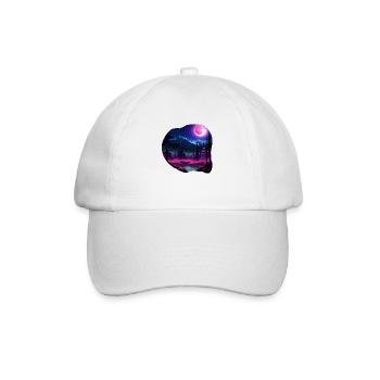 full moon nature - Baseball Cap - white/white - Front