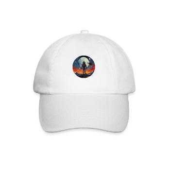 Cool astronaut nerd design at the spacewalk - Baseball Cap - white/white - Front